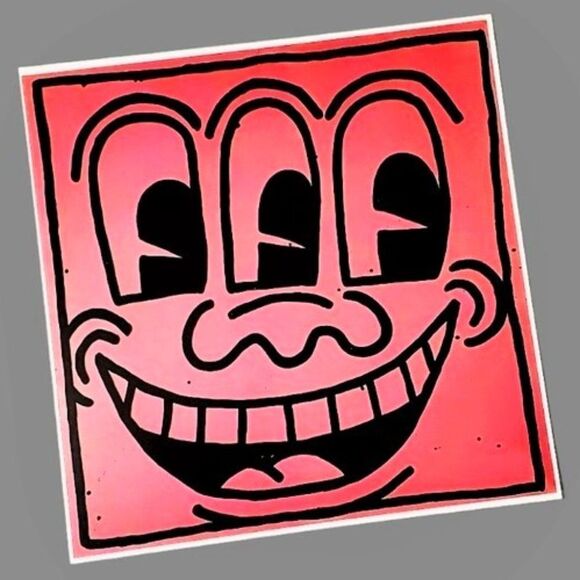 KEITH haring three eyed smiling face art print - Picture 1 of 1